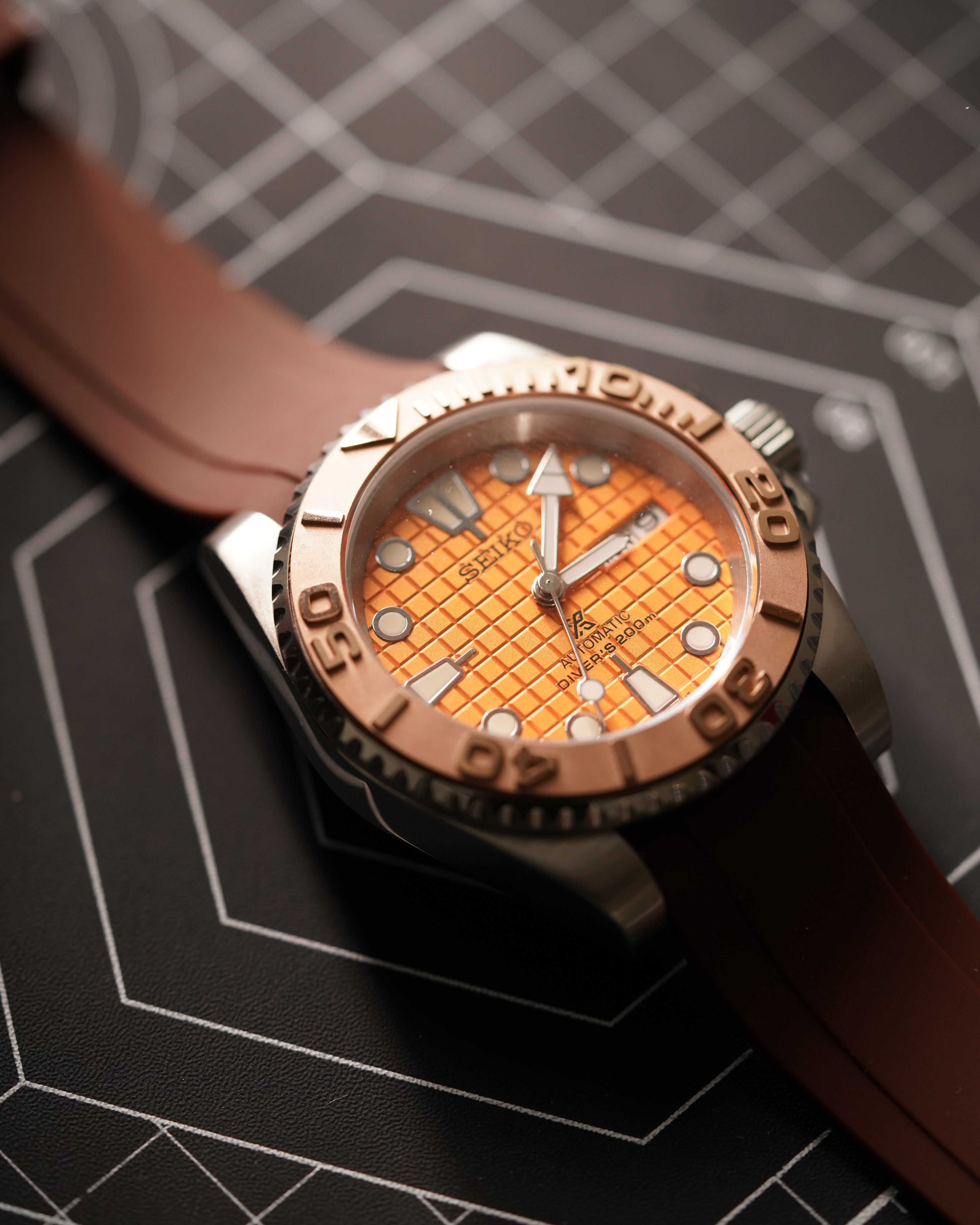 Seiko Diver |  Orange Rose & Gold Brown