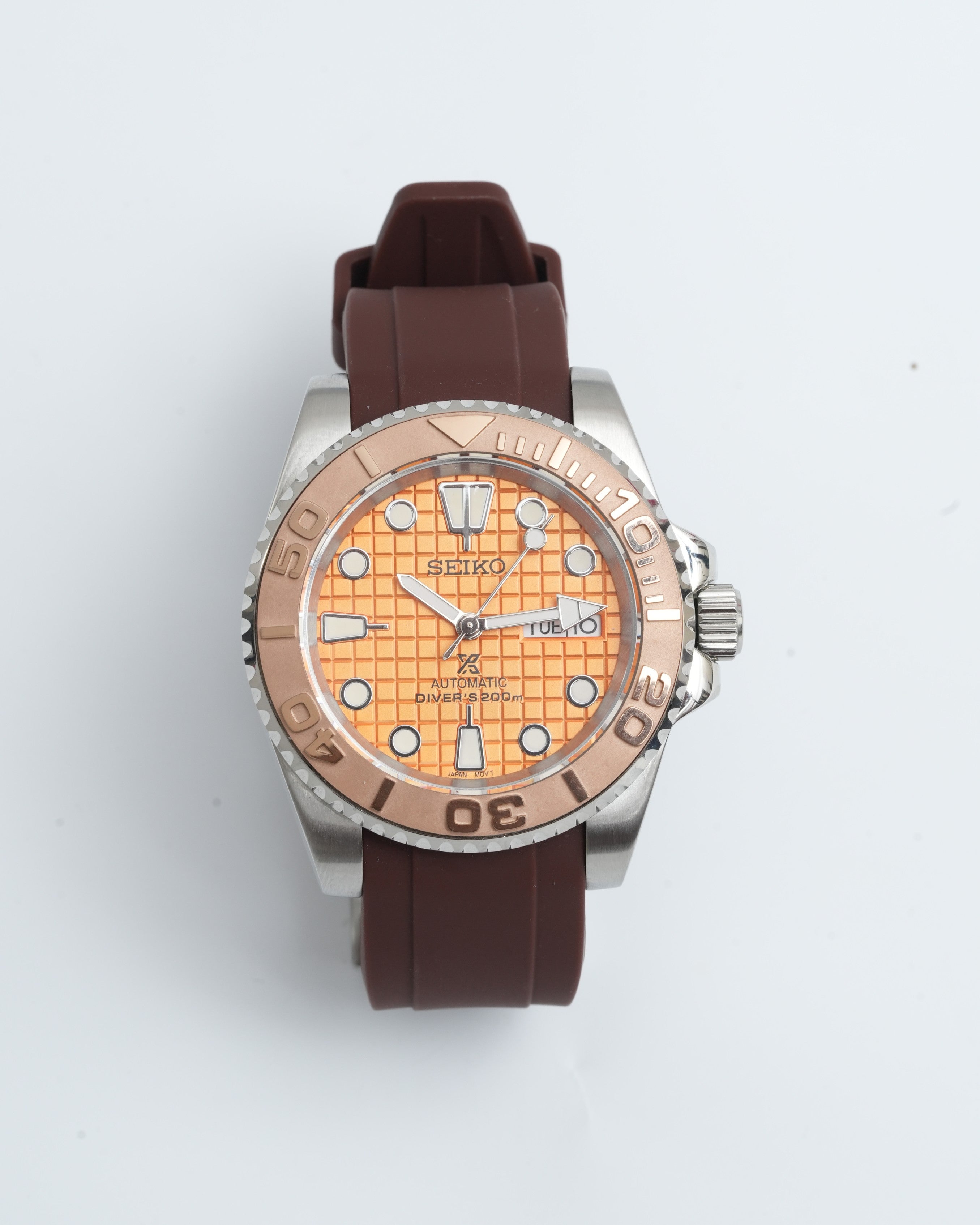 Seiko Diver |  Orange Rose & Gold Brown